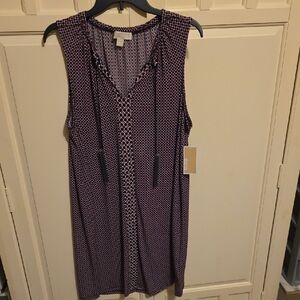 Michael Kors Burgundy and Black Geometric Dress